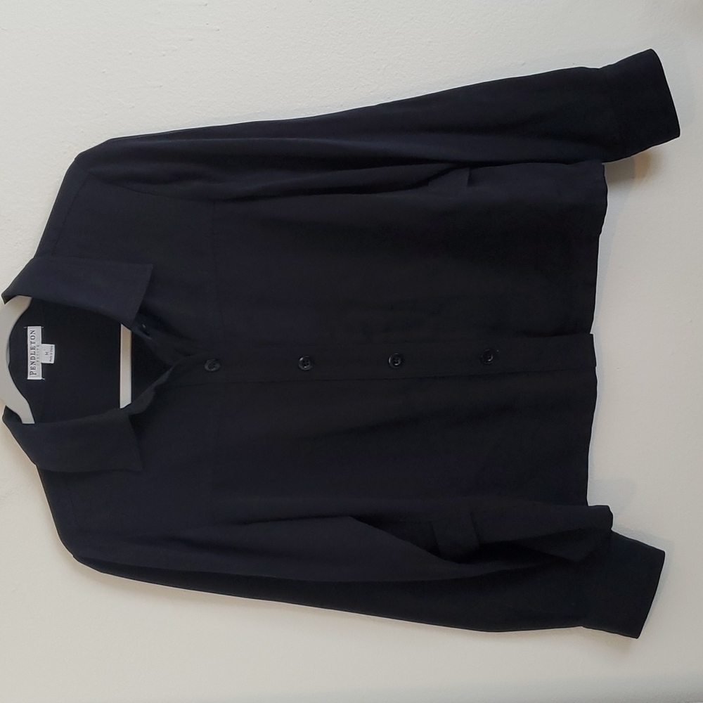 Pendleton Black Cropped Shacket Size M - image 1